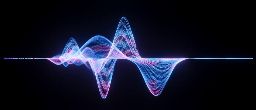 Représentation d'une onde ultrasonore à haute fréquence utilisée pour le nettoyage à ultrasons