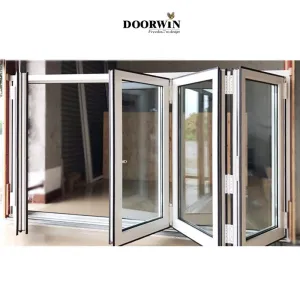 Doorwin 2021modern design commercial window frames foldable window tempered glass bi fold window Australia