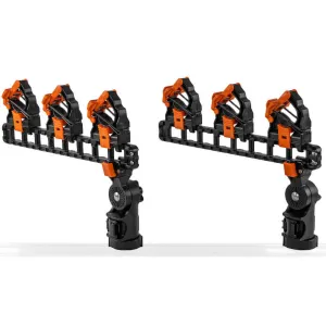 YakAttack SideStage Pro Rod Rack includes 6 FlipGrips, 2 ClickTrac Rails, LNL Mount